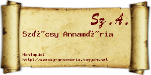 Szécsy Annamária névjegykártya