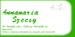 annamaria szecsy business card